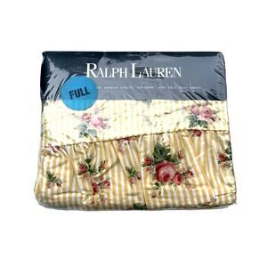 Vtg Ralph Lauren "Sophie" No-Iron Full Flat Sheet Floral Design Ruffle Edge